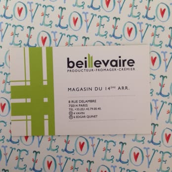 Fromagerie Pascal Beillevaire - Their card. - Cheese Shops Near Me