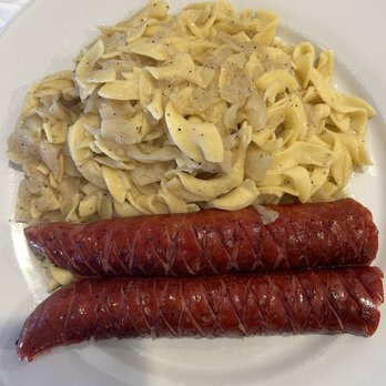 Babuni's Table - Halushky with grilled Kielbasa. - Polish Near Me - Brodheadsville, Pennsylvania