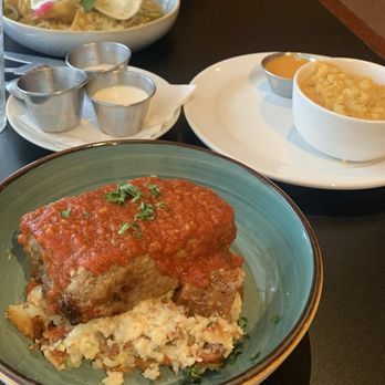 Garden Cafe - Meatloaf, smoked tomatillo chilaquiles, and cheese grits - Breakfast & Brunch Near Me - Dallas, Texas