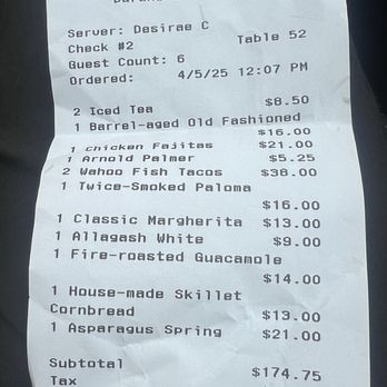 Chimayo Stone Fired Kitchen - Receipt - New American Near Me - Durango, Colorado