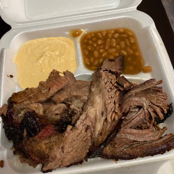 Art's BBQ - Brisket plate with rice and sides baked beans and hummus - Barbeque Near Me - Crescent City, California Art's BBQ - Brisket plate with rice and sides baked beans and hummus - Barbeque Near Me - Crescent City, California