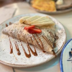 Mimi's Creperia - Nutella banana crepe with strawberries