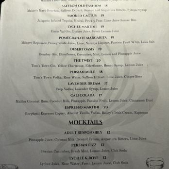 Saffron Restaurant and Lounge - Persian/Iranian Near Me - Palm Springs, California