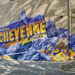 Howdy From Cheyenne Mural - Postcard Style Mural 10-06-2024