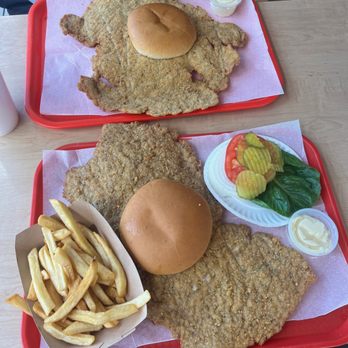 Edinburgh Diner - Two orders of tenderloin (one dressed) along with an order of fries. - Wraps Near Me - Edinburgh, Indiana