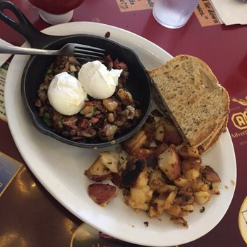Katy's Korner - Best dish!! amazing cornbeef hash..tender juicy flavorful, well seasoned...perfect potatoes...eggs poached to medium perfection as requested - Breakfast & Brunch Near Me - San Ramon, California
