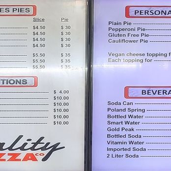 Quality Pizza - Menu - Pizza Near Me - Hoboken, New Jersey