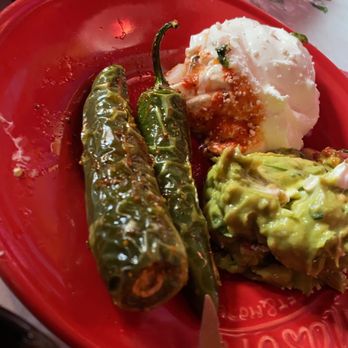 Tacos and Beer - Serrano peppers (asked for jalapeños, but these were amazing), sour cream, guacamole on the side - Mexican Near Me - Seattle, Washington Tacos and Beer - Serrano peppers (asked for jalapeños, but these were amazing), sour cream, guacamole on the side - Mexican Near Me - Seattle, Washington