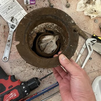Cappello Plumbing - Old toilet flange removed along with lead connection - Plumbing Near Me - Arcadia, California