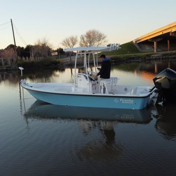 The Boat Yard - Piranha Boatworks 22' getting water tested before customer pick up - Boat Repair Near Me - Kemah, Texas The Boat Yard - Piranha Boatworks 22' getting water tested before customer pick up - Boat Repair Near Me - Kemah, Texas