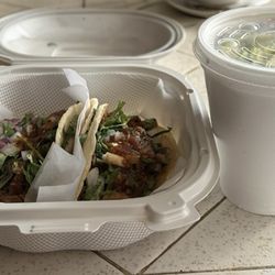 Carne Asada tacos and shrimp ceviche