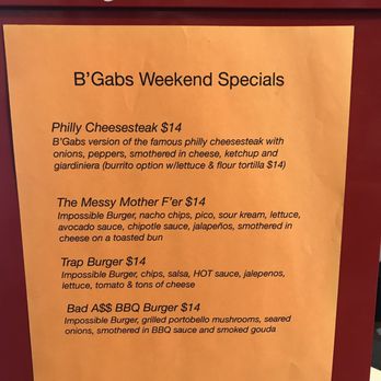 B'Gabs Comfort Cafe - The specials!! I want to try them all!! - Live/Raw Food Near Me - Chicago, Illinois B'Gabs Comfort Cafe - The specials!! I want to try them all!! - Live/Raw Food Near Me - Chicago, Illinois