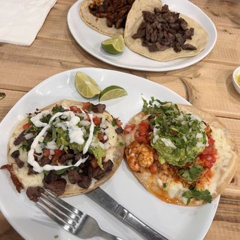 Laberinto de Humo - Asada and shrimp super tacos, Al pastor and asada tacos (plain). - Mexican Near Me - Newark, California