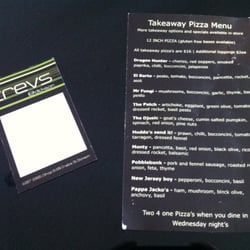 Trevs at Dickson - Trev's takeaway pizza menu.