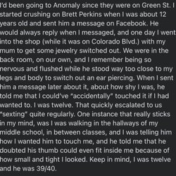 Adohi Body Art - Statements from a client regarding abuse brought on by Brett Perkins