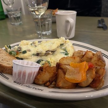The Wellington - Egg-white omelette with veggies and roast potatoes - New American Near Me - Belmont, Massachusetts The Wellington - Egg-white omelette with veggies and roast potatoes - New American Near Me - Belmont, Massachusetts