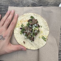 Their real taco with the tiniest spoonful of meat Their real taco with the tiniest spoonful of meat