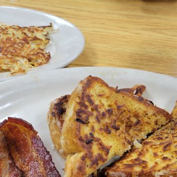Wink's Old Town Grill - Coconut French Toast, crispy bacon, and hashbrowns. - American Near Me - Englewood, Florida Wink's Old Town Grill - Coconut French Toast, crispy bacon, and hashbrowns. - American Near Me - Englewood, Florida