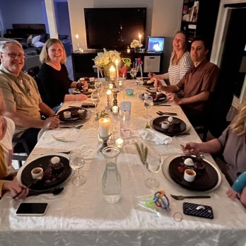 Chefé Productions - Enjoying great food and great company at our dinner party! - Personal Chefs Near Me