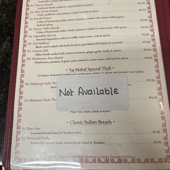 Taj Mahal - Menu - Indian Near Me - Springfield, Missouri