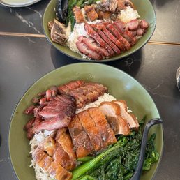 Roast pork and duck rice bowl