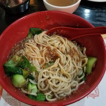 Lotus Garden - Soybean paste hand pulled noodles. I'm not sure why the broth is separate. She said not to mix together but I did anyway. - Chinese Near Me - Vienna, Virginia