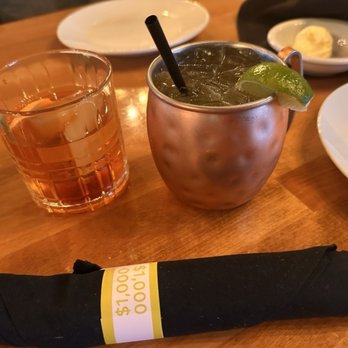 The Vault Restaurant - Banker's Barrel Aged Ol' Fashion and the Behind Bars Mango Mule - Cocktail Bars Near Me - Bakersfield, California The Vault Restaurant - Banker's Barrel Aged Ol' Fashion and the Behind Bars Mango Mule - Cocktail Bars Near Me - Bakersfield, California