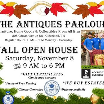 Antique Parlour - Open House Nov 8 - Antiques Near Me - Cleveland, Tennessee Antique Parlour - Open House Nov 8 - Antiques Near Me - Cleveland, Tennessee