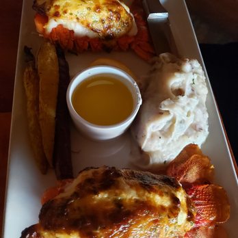 Kimo's Maui - Double lobster tails ..mashed potatoes and carrots - Seafood Near Me - Lahaina, Hawaii