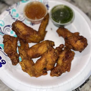 Khao Hom Thai - A10. Six Thai Chicken Wings - 6/10 Wings were flavorful but I wish they were more crispy than soggy. - Thai Near Me - Minneapolis, Minnesota Khao Hom Thai - A10. Six Thai Chicken Wings - 6/10 Wings were flavorful but I wish they were more crispy than soggy. - Thai Near Me - Minneapolis, Minnesota