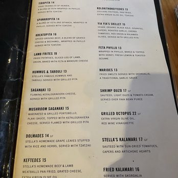 Stella's - menu - Greek Near Me - Charleston, South Carolina