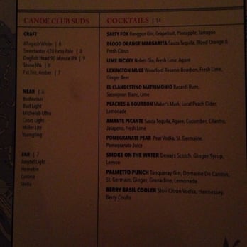 Canoe Club - Here is the menu, excuse the dim lighting. - American Near Me - Bluffton, South Carolina Canoe Club - Here is the menu, excuse the dim lighting. - American Near Me - Bluffton, South Carolina