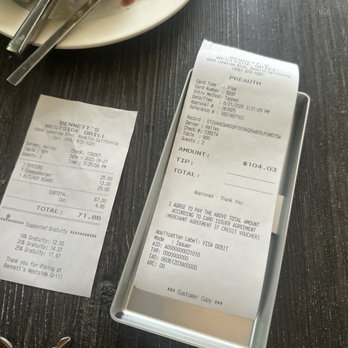 Bennett's Westside Grill - Waitress charged our card the wrong bill which was $30 more than our actual bill. - American Near Me - Rocklin, California