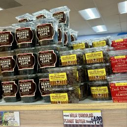 I love their dark chocolate peanut butter cups. I love their dark chocolate peanut butter cups.