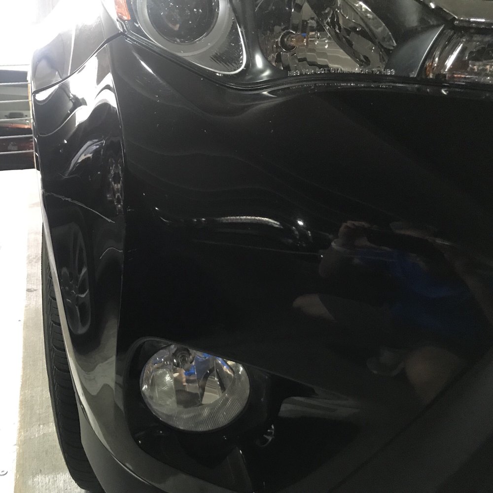 Dent Vanish AZ - After repair :) Paint remained scratched (as expected -- this is a paintless repair) - Mobile Dent Repair Near Me
