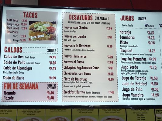 Menu photo 3 Las Montañas Supermarket Concord, CA