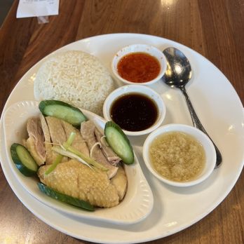 Ipoh Kopitiam - Singapore Style Hainan Chicken Rice. Get this! Outstandingly good! Proof is the lines of people waiting to eat here. - Malaysian Near Me - Alhambra, California
