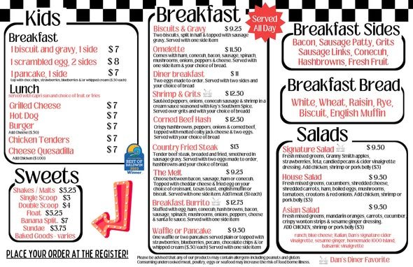 Menu photo 1 Dan's Diner Summerdale, AL Menu photo 1 Dan's Diner Summerdale, AL