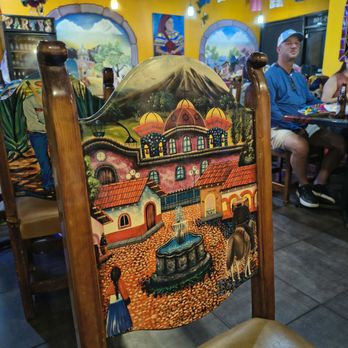 La Casa De Juana - All the furniture has different Mexican scenes - Mexican Near Me - Tempe, Arizona