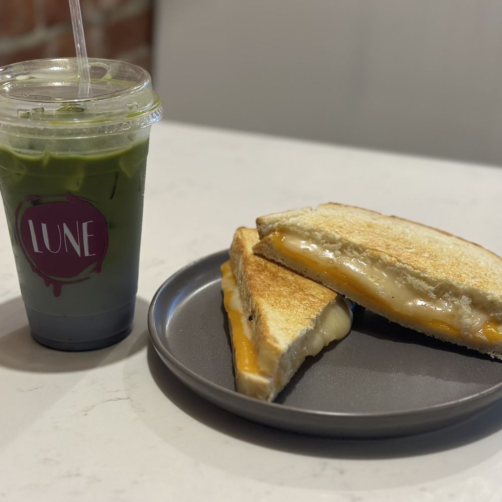 Lune Cafe - Iced Purple Matcha and Grilled Cheese - Desserts Near Me - Seattle, Washington Lune Cafe - Iced Purple Matcha and Grilled Cheese - Desserts Near Me - Seattle, Washington