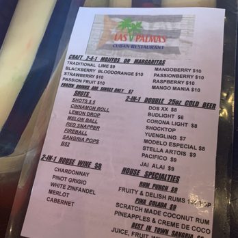 Las Palmas Cuban Restaurant - Happy hour menu - Cuban Near Me - Mount Dora, Florida Las Palmas Cuban Restaurant - Happy hour menu - Cuban Near Me - Mount Dora, Florida