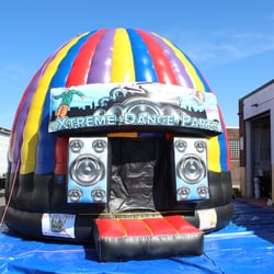 Jump and Slide Entertainment - Party Bouncer complete with Sound system with Blue tooth hook up and a Colorful strobe-light on the top if unit.