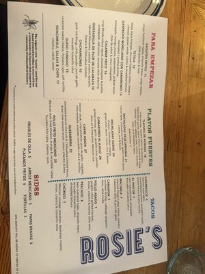 Menu photo 2 Rosie's New York, NY Menu photo 2 Rosie's New York, NY