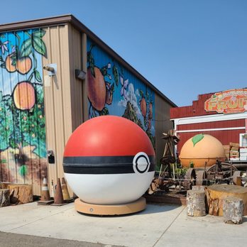 Francisco's Fruits - a giant poke ball in front of a building - Fruits & Veggies Near Me - Fillmore, California Francisco's Fruits - a giant poke ball in front of a building - Fruits & Veggies Near Me - Fillmore, California