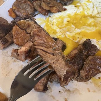 Ruby’s Good Shoes - Steak and eggs with smashed potatoes. This was supposed to be a MR steak. - Breakfast & Brunch Near Me - Denver, Colorado Ruby’s Good Shoes - Steak and eggs with smashed potatoes. This was supposed to be a MR steak. - Breakfast & Brunch Near Me - Denver, Colorado