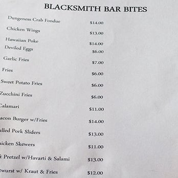 Blacksmith - The bar bites are supplied by Downtown restaurant next door. - Cocktail Bars Near Me - Redwood City, California