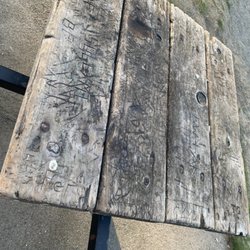 Martha Lake Park - Old, unfriendly tables