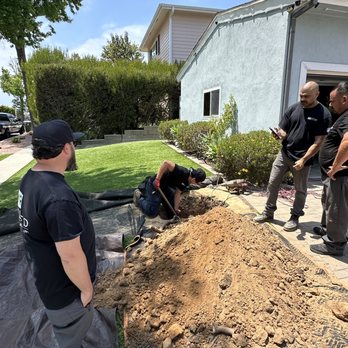 Applied Plumbing and Rooter - Going over scope of work, while exposing the sewer lateral - Plumbing Near Me - Irvine, California Applied Plumbing and Rooter - Going over scope of work, while exposing the sewer lateral - Plumbing Near Me - Irvine, California