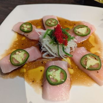 Sushi Train - Jalapeno Yellowtail sashimi - Sushi Bars Near Me - Minneapolis, Minnesota Sushi Train - Jalapeno Yellowtail sashimi - Sushi Bars Near Me - Minneapolis, Minnesota