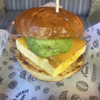 Helena Avenue Bakery - Brioche egg sandwich with avo instead of peppered bacon, scallion butter Breakfast Sandwich on Brioche - Bakeries Near Me - Santa Barbara, California Helena Avenue Bakery - Brioche egg sandwich with avo instead of peppered bacon, scallion butter Breakfast Sandwich on Brioche - Bakeries Near Me - Santa Barbara, California